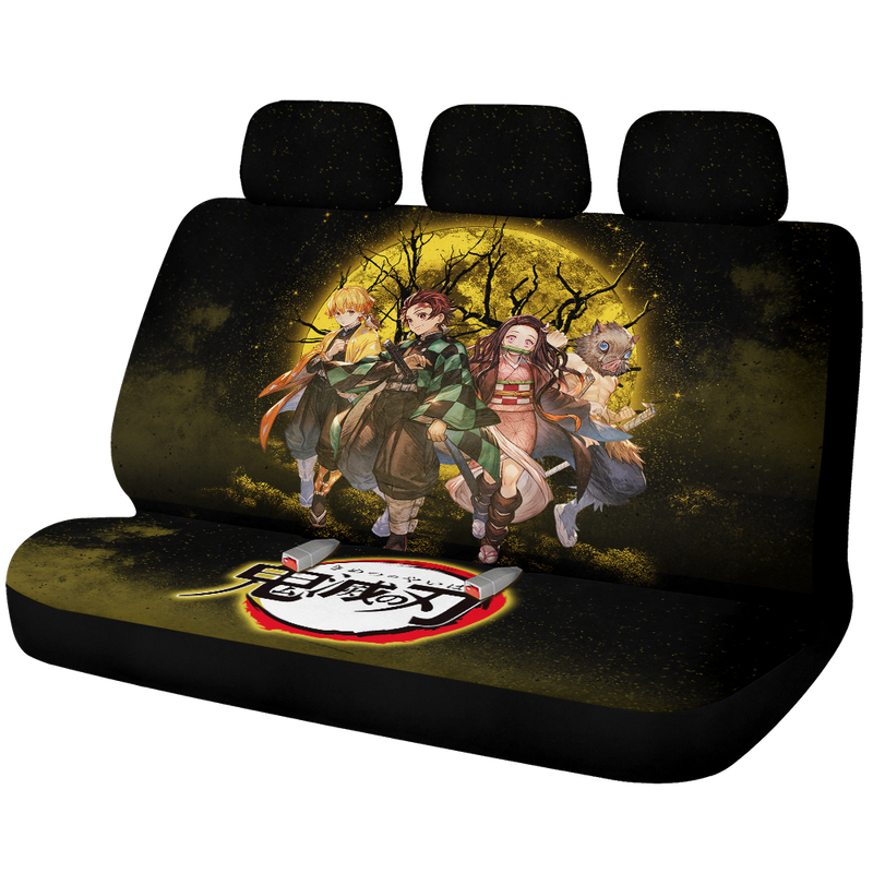 Moon Demon Slayer Anime Moonlight Galaxy Premium Custom Car Back Seat Covers Decor Protectors Nearkii