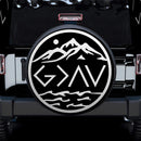 Mountain God is Greater Than The Highs And Lows Car Spare Tire Cover Gift For Campers Nearkii