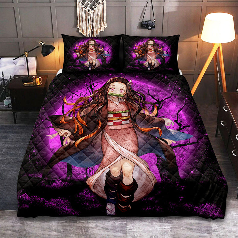 Nezuko Demon Slayer Moonlight Quilt Bed Sets Nearkii