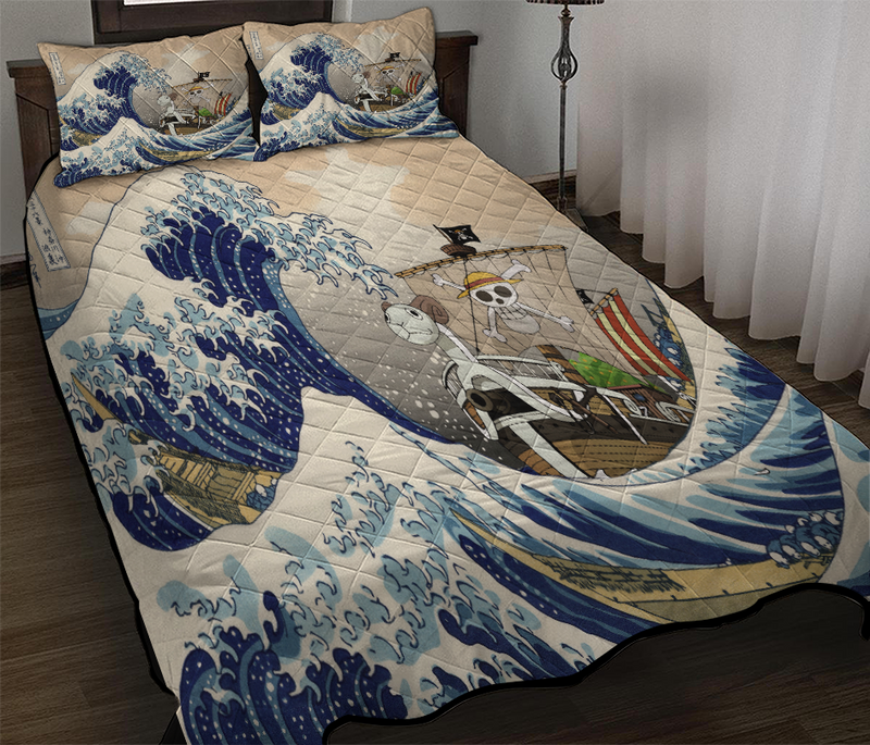 One Peace Anime Pokemon The Great Wave Quilt Bed Sets