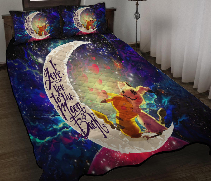 Pikachu Horro 2 Love You To The Moon Galaxy Quilt Bed Sets Nearkii