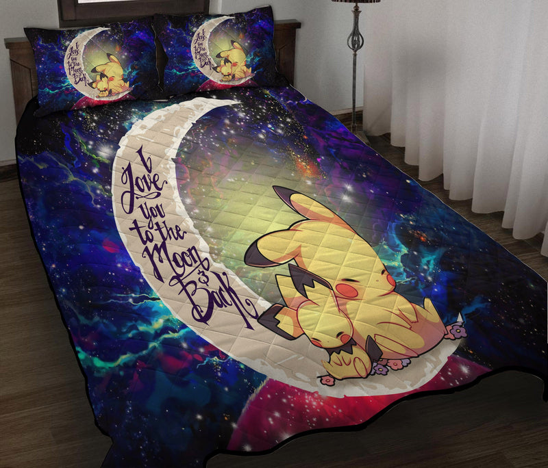 Pikachu Pokemon Sleep Love You To The Moon Galaxy Quilt Bed Sets Nearkii