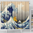 Pikachu The Great Wave Japan Pokemon Shower Curtain