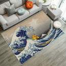 Pikachu The Great Wave Japan Pokemon Rectangular Area Rug