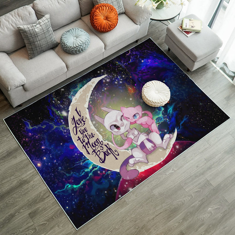 Mewtwo Skeleton Rug Pokemon Couple Mew Mewtwo Love You To The Moon Galaxy Rectangular Area
