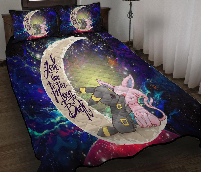 Pokemon Couple Espeon Umbreon Love You To The Moon Galaxy Quilt Bed Sets Nearkii