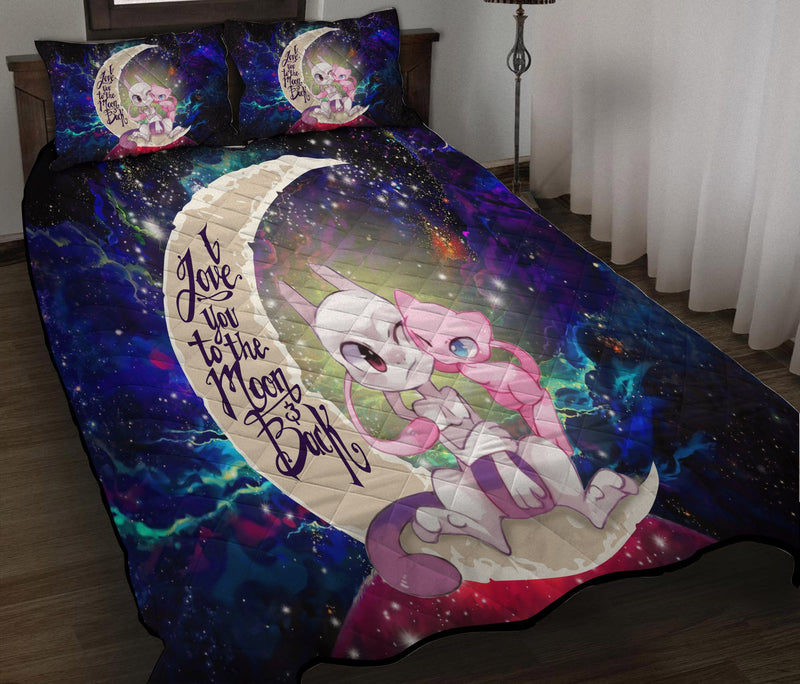 Pokemon Couple Mew Mewtwo Love You To The Moon Galaxy Quilt Bed Sets Nearkii