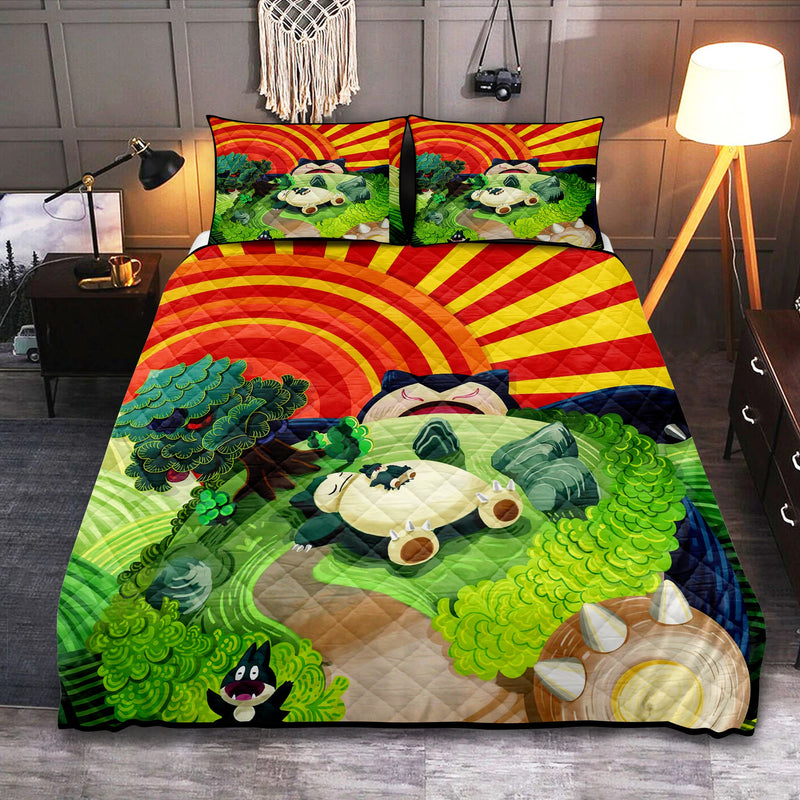 Pokemon Sleeping Snorlax Quilt Bed Sets Nearkii