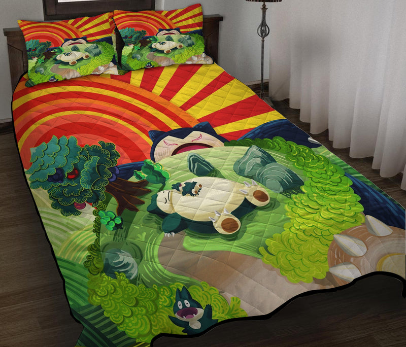 Pokemon Sleeping Snorlax Quilt Bed Sets Nearkii