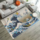 Pokemon The Great Wave Japan Rectangular Area Rug