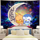 Pokemon Torchic Piplup Love You To The Moon Galaxy Tapestry Room Decor Nearkii