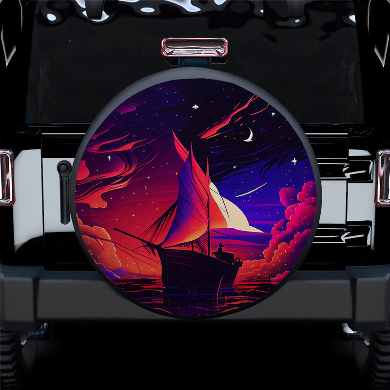 Night Sky Ocean Full Of Star Boat Jeep Car Spare Tire Cover