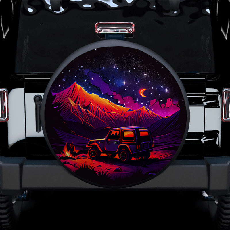 Jeep Night Sky Full Of Star Mountains Car Spare Tire Cover