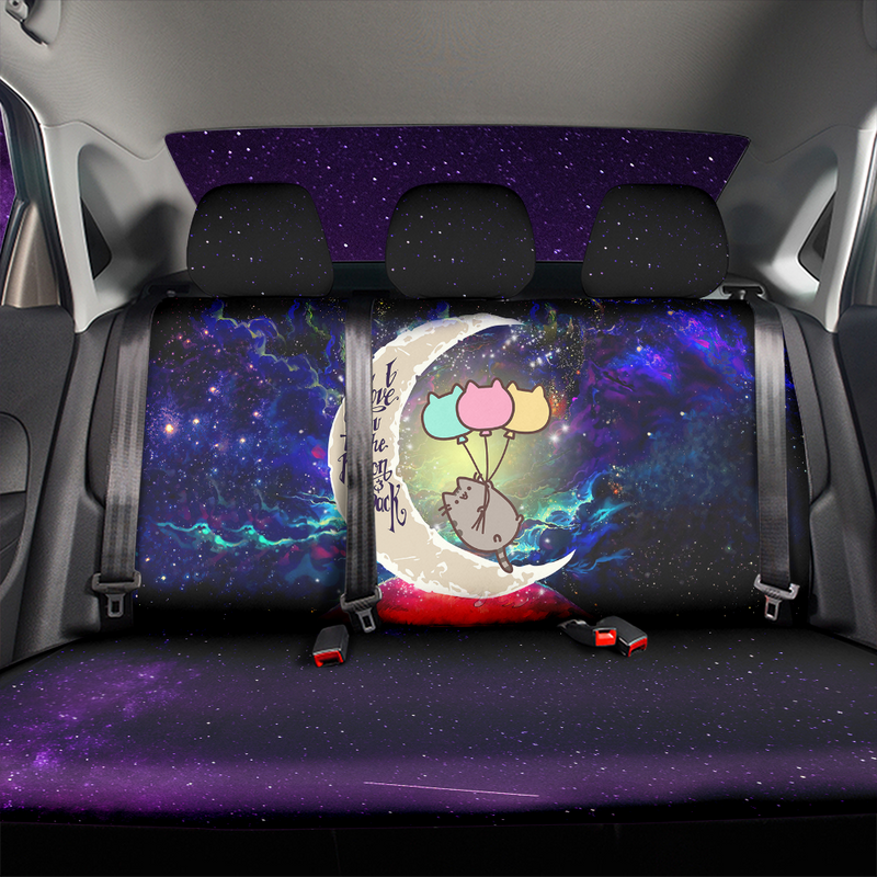 Pusheen Cat Love You To The Moon Galaxy Premium Custom Car Back Seat Covers Decor Protectors Nearkii