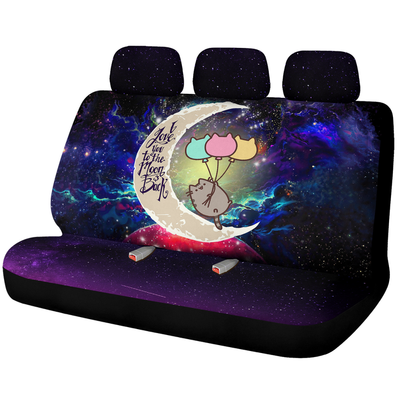 Pusheen Cat Love You To The Moon Galaxy Premium Custom Car Back Seat Covers Decor Protectors Nearkii