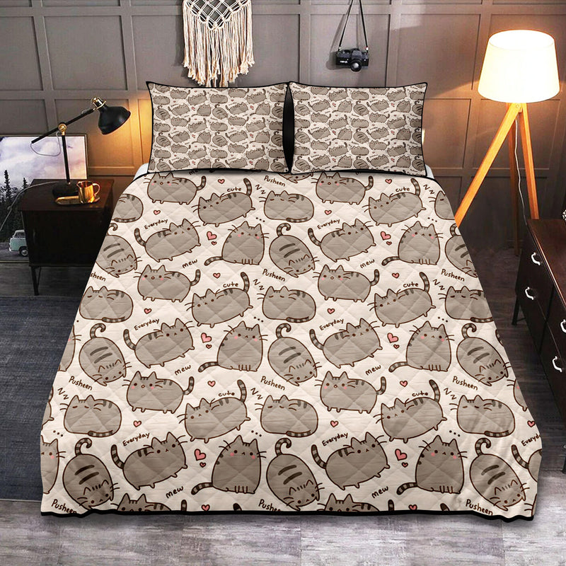 Pusheen Pattern Quilt Bed Sets Nearkii