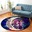 SAO Sword Art Online Asuna Kirito Love You To The Moon Galaxy Round Carpet Rug Bedroom Livingroom Home Decor Nearkii