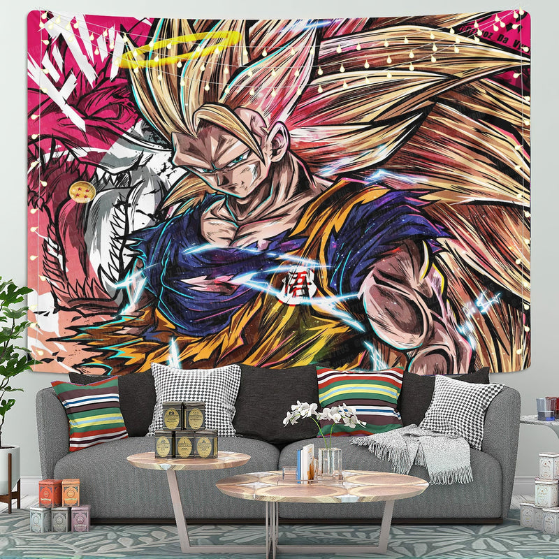 SS3 Goku Super Tapestry Room Decor Nearkii