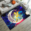 Simpsons Family Love You To The Moon Galaxy Rug Carpet Rug Home Room Decor Nearkii