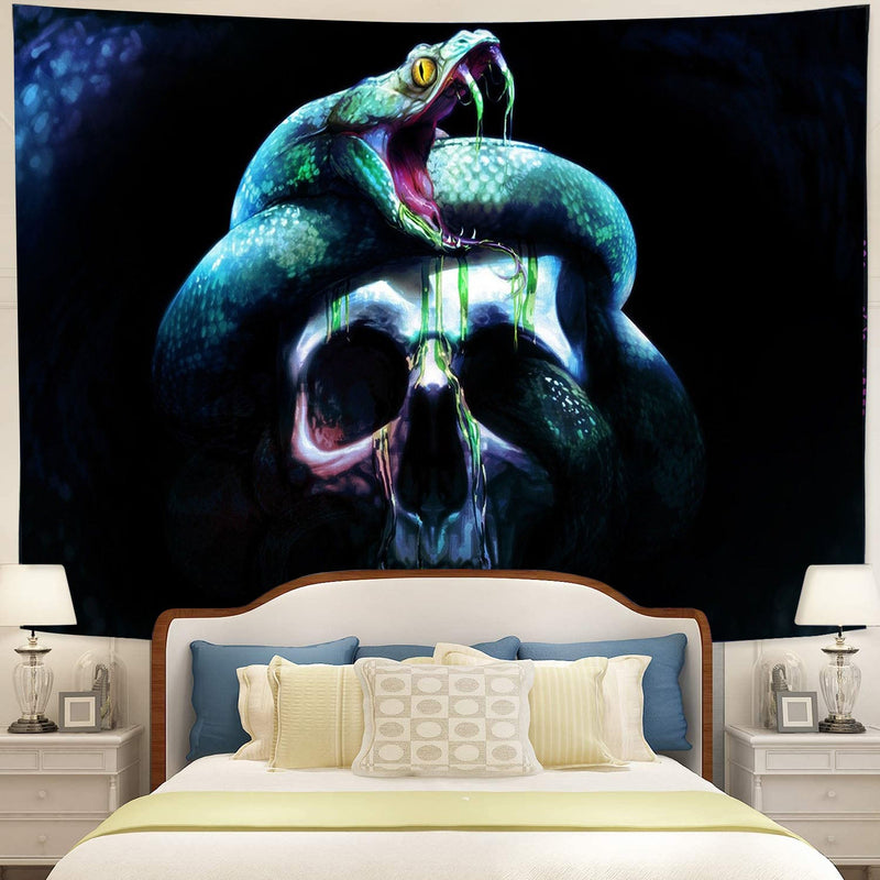 Snake Skull Tapestry Room Decor Nearkii