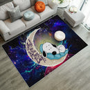 Snoopy Dog Sleep Love You To The Moon Galaxy Carpet Rug Home Room Decor Nearkii