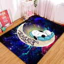 Snoopy Dog Sleep Love You To The Moon Galaxy Carpet Rug Home Room Decor Nearkii