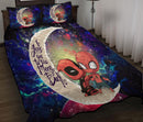 Spiderman And Deadpool Couple Love You To The Moon Galaxy Quilt Bed Sets Nearkii