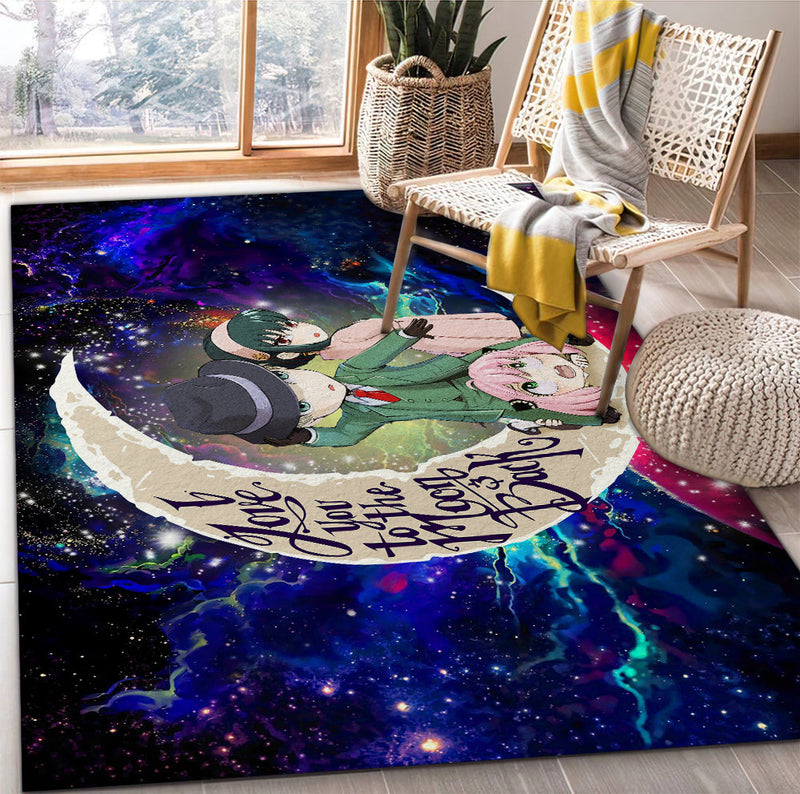 Spy X Family Love You To The Moon Galaxy Rug Carpet Rug Home Room Decor Nearkii