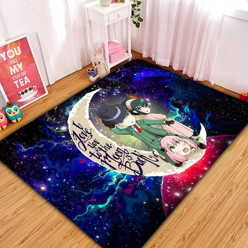 Spy X Family Love You To The Moon Galaxy Rug Carpet Rug Home Room Decor Nearkii