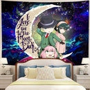 Spy x Family Love You To The Moon Galaxy Tapestry Room Decor Nearkii