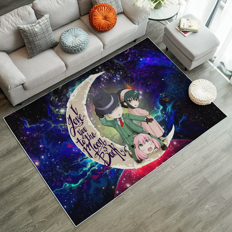 Spy X Family Love You To The Moon Galaxy Rug Carpet Rug Home Room Decor Nearkii