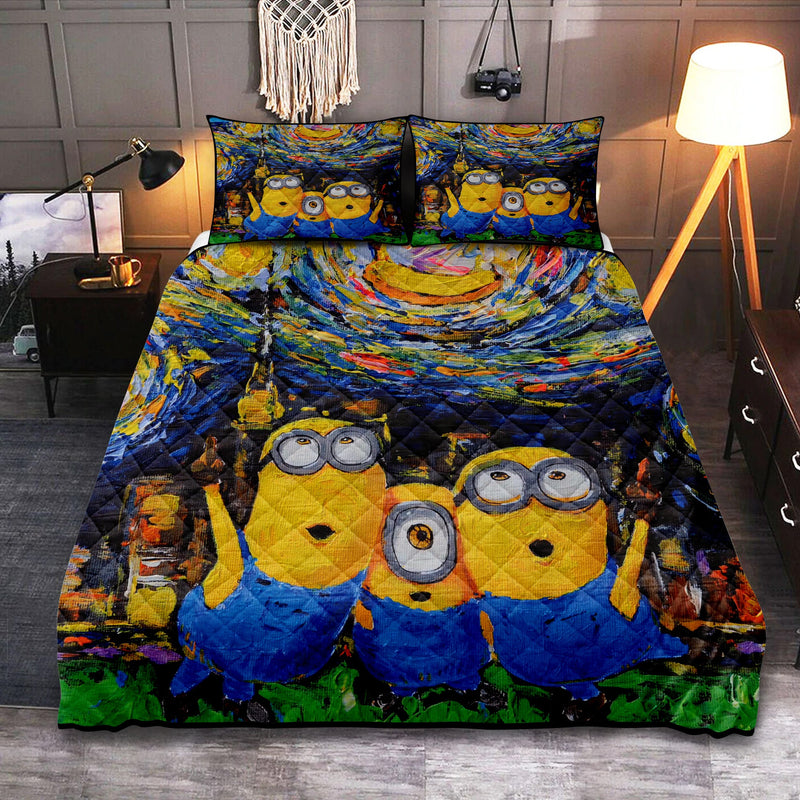 Starry Night Minion Quilt Bed Sets Nearkii