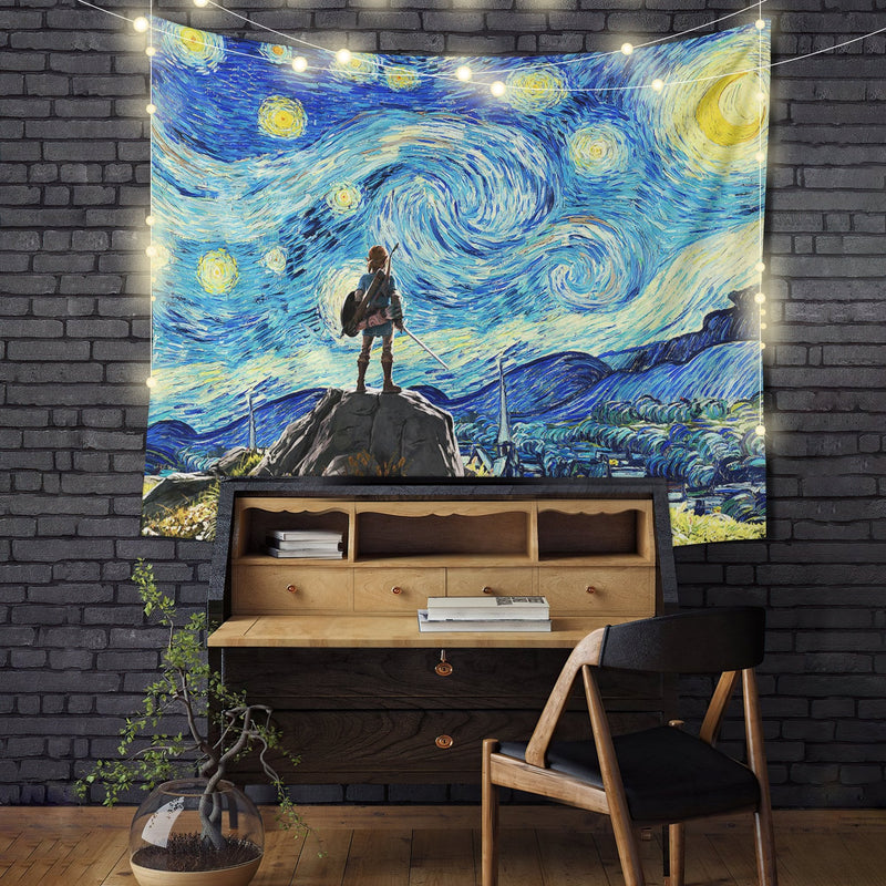 Starry Night The Legend Of Zelda Tapestry Room Decor Nearkii