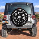 Stay Trippy Little Hippie Floral Peace Sign Car Spare Tire Cover Gift For Campers Nearkii