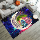 Stitch Angel Love You To The Moon Galaxy Rug Carpet Rug Home Room Decor Nearkii