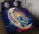 Stitch Hold Baby Yoda Love You To The Moon Galaxy Quilt Bed Sets Nearkii