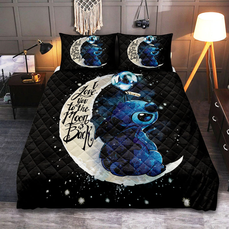 Stitch Love Moon And Back Premium Custom Quilt Bed Sets Nearkii