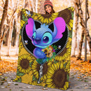 Stitch Sunflower Zipper Premium Blanket Nearkii