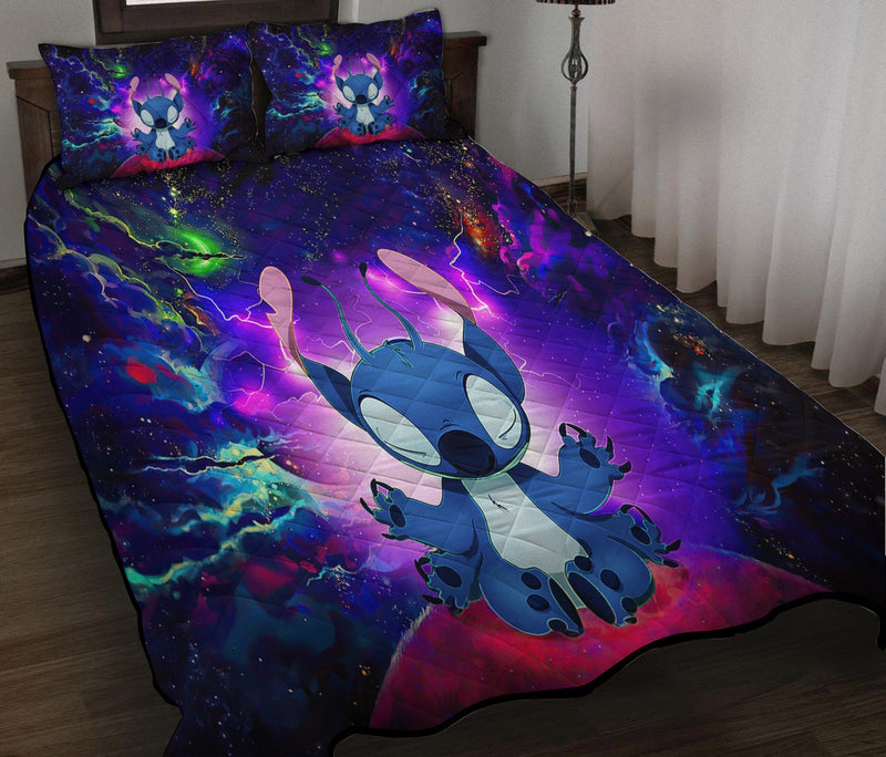 Stitch Yoga Love You To The Moon Galaxy Quilt Bed Sets Nearkii