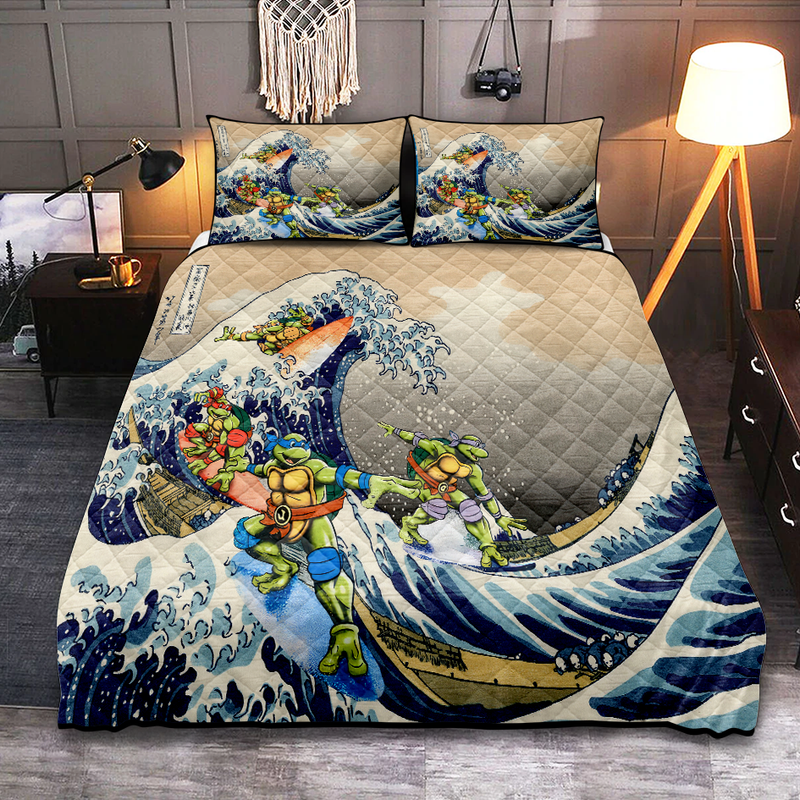 TNMT Ninja Turtle The Great Wave Quilt Bed Sets