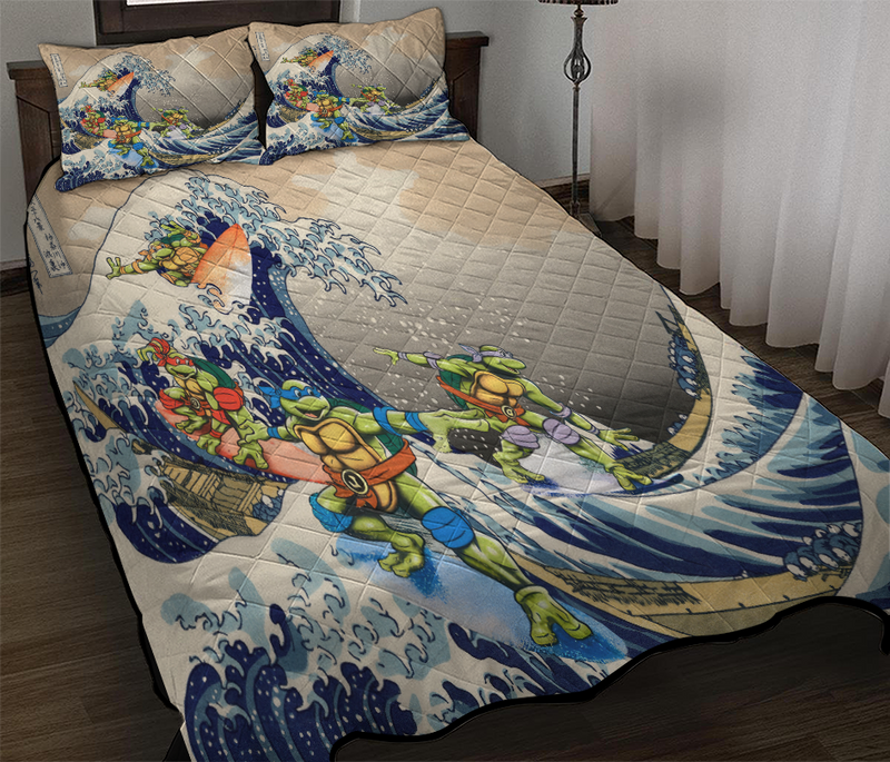 TNMT Ninja Turtle The Great Wave Quilt Bed Sets