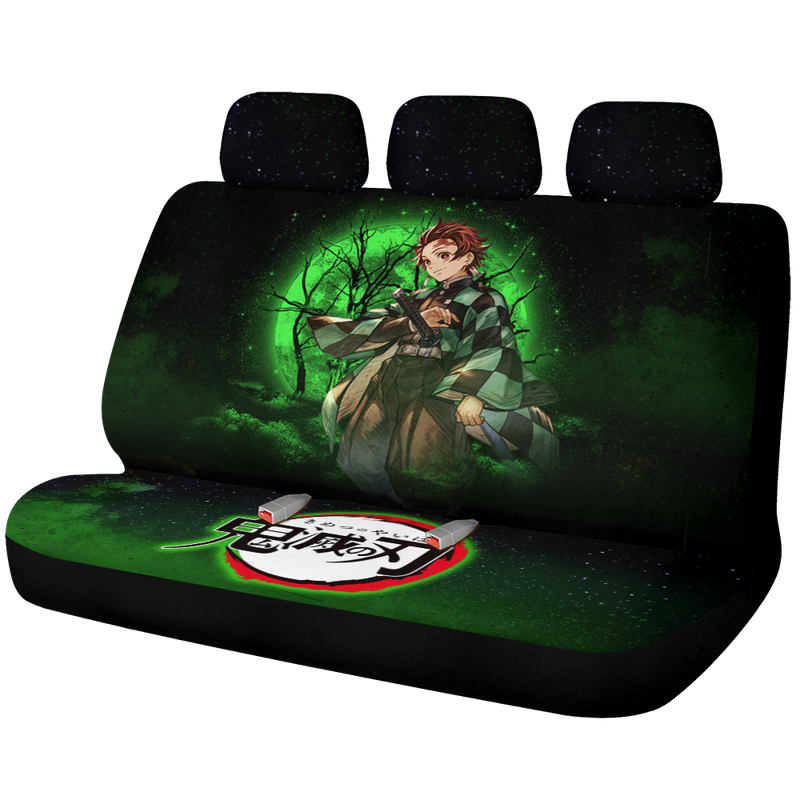 Tanjiro Demon Slayer Anime Moonlight Galaxy Premium Custom Car Back Seat Covers Decor Protectors Nearkii
