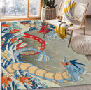 Red Vs Blue Gyarados Pokemon The Great Wave Japan Rectangular Area Rug