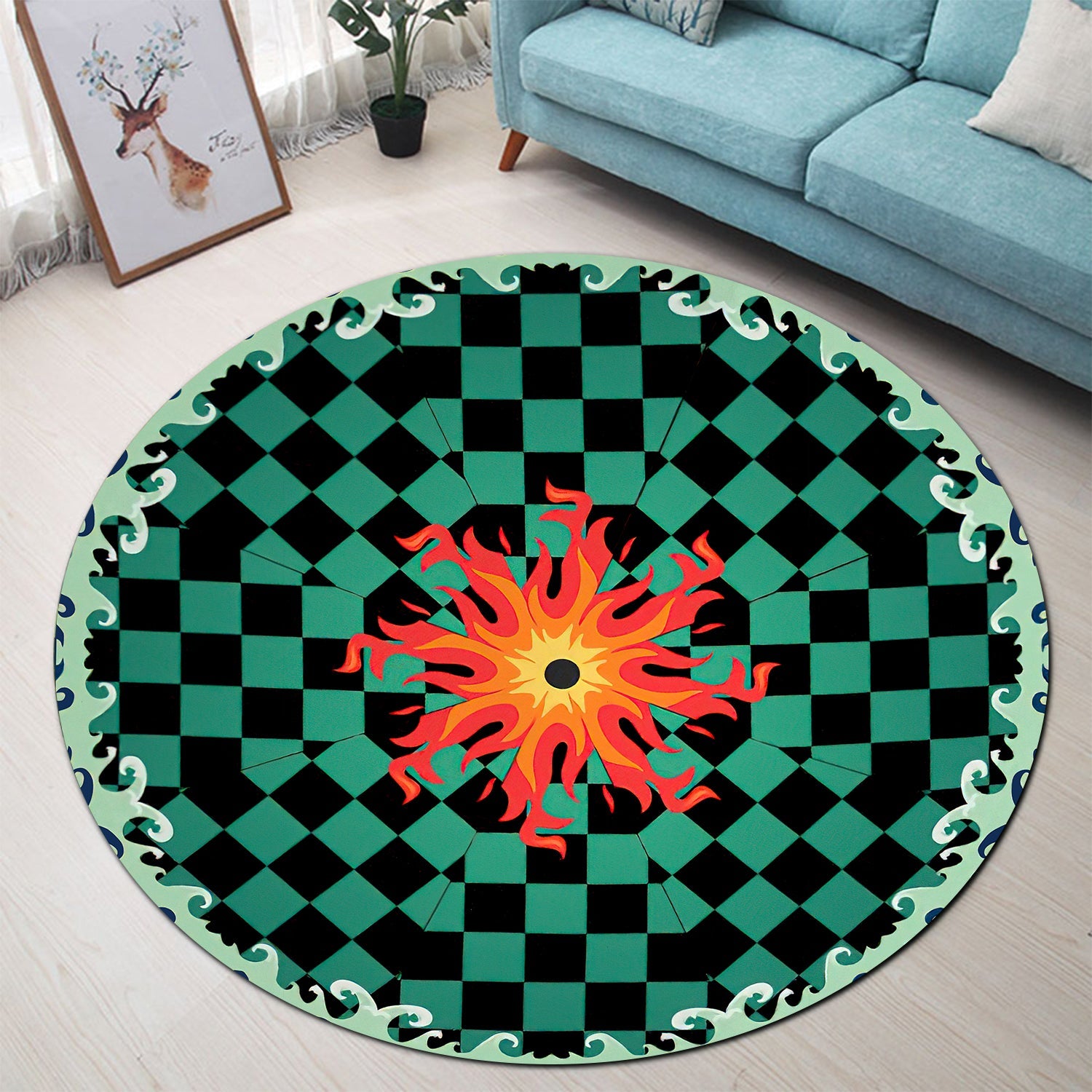 Hashira Rug Tanjiro Demon Slayer Round Rug
