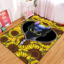 Toothless And Stitch Sunflower Zipper Rug Carpet Rug Home Room Decor Nearkii