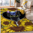 Toothless And Stitch Sunflower Zipper Rug Carpet Rug Home Room Decor Nearkii