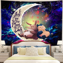 Totoro Ghibli Snorlax Pokemon Love You To The Moon Galaxy Tapestry Room Decor Nearkii