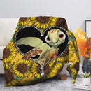 Turtle Sunflower Zipper Premium Blanket Nearkii