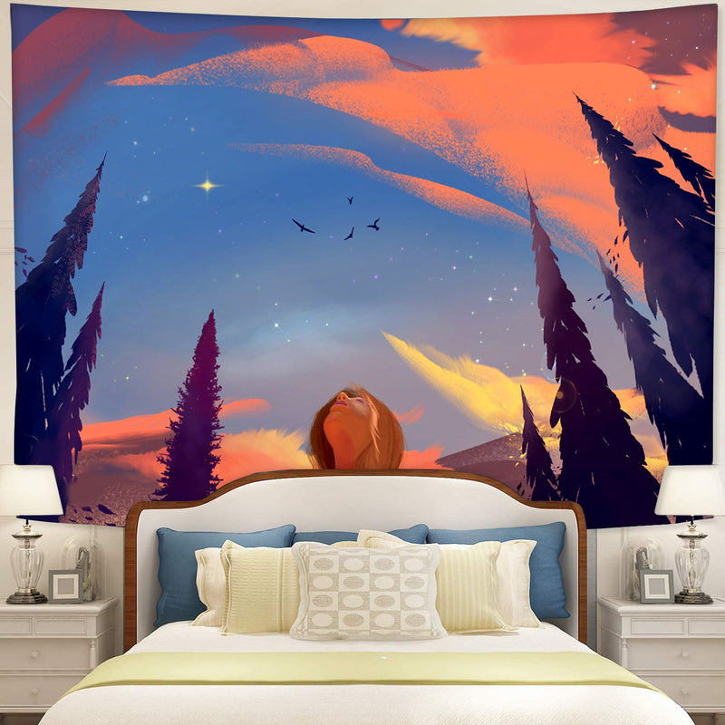 Upto The Sky Lofi Tapestry Room Decor Nearkii