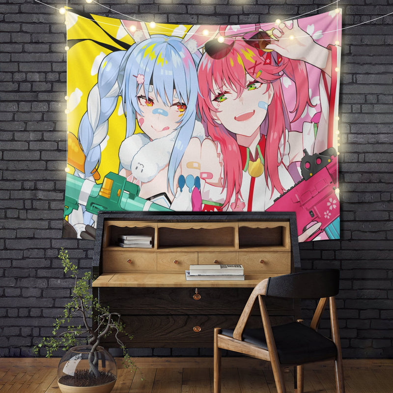 Usada Pekora Sakura Miko Hololive Tapestry Room Decor Nearkii